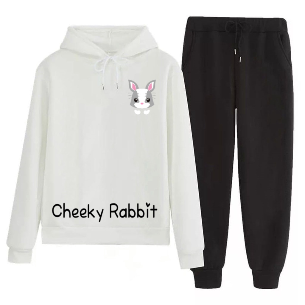 BESS - Setelan Hoodie Wanita Murah / Setelan Hoodie + Celana - CHEEKY RABBIT