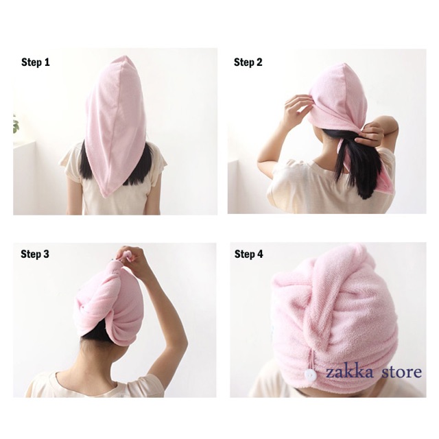 TOKOMUDA Towel Handuk Rambut Menyerap Air 7x Lebih Cepat Cute Rabbit lw41 Magic Towel