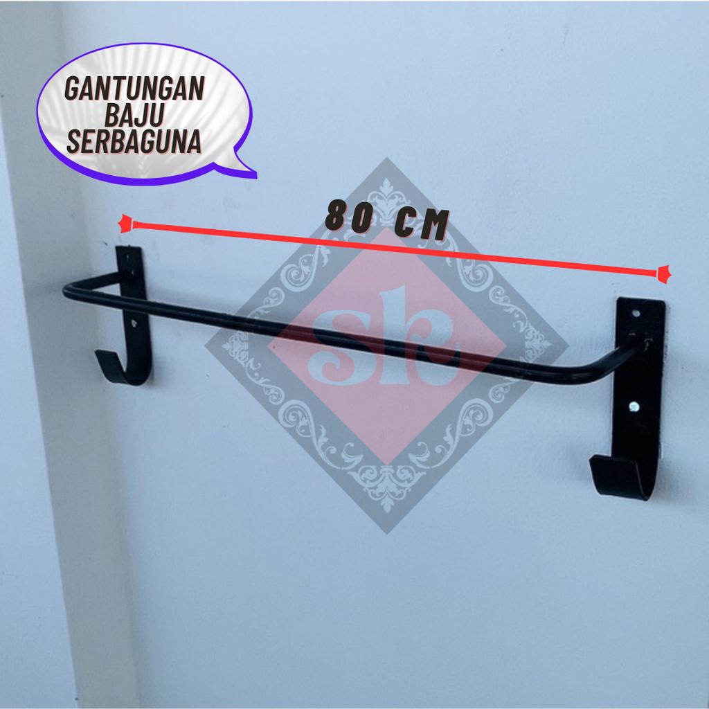 Gantungan Baju / Jemuran handuk / Jemuran dinding / Gantungan Serbaguna Bahan Besi Kuat Kokoh Produk