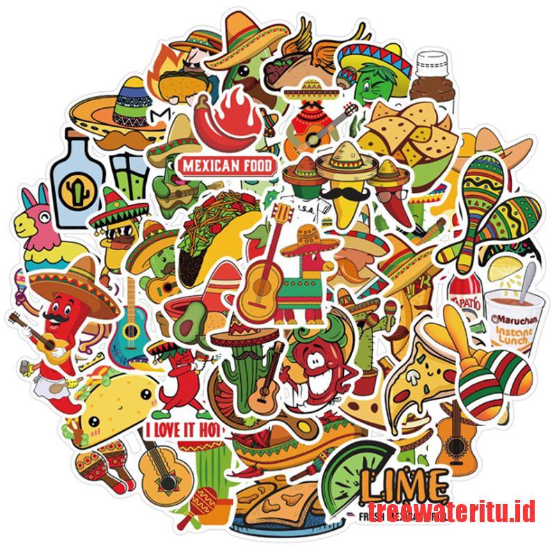 Ritu New Mexican Style Food Stickers For Car Laptop Guitar Skateboard Diary Sticker 50 Shopee Indonesia