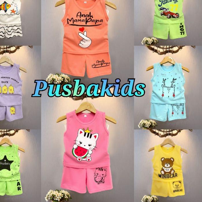 DISKON  9.9 SETELAN SINGLET BAYI DAN ANAK PEREMPUAN/LAKI LAKI USIA O - 7 TAHUN [KODE 24]