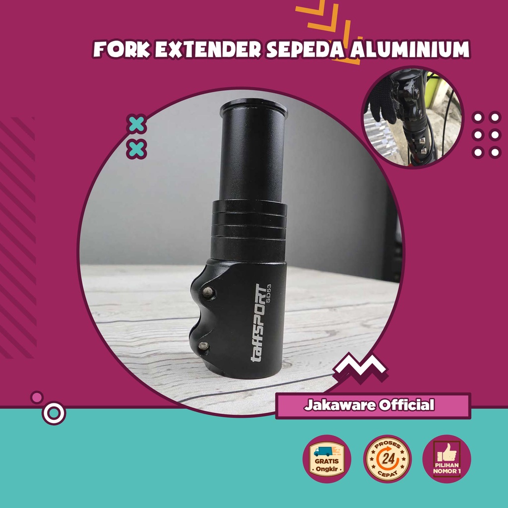 FORK EXTENDER ALUMINIUM HANDLE SEPEDA HANDEL SEPEDAH BALAP ROADBIKE BMX GUNUNG PENINGGI STANG STEM L