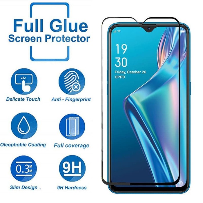 TEMPERED GLASS FULL HD OPPO A12- FULL LEM COVER SCREEN GUARD