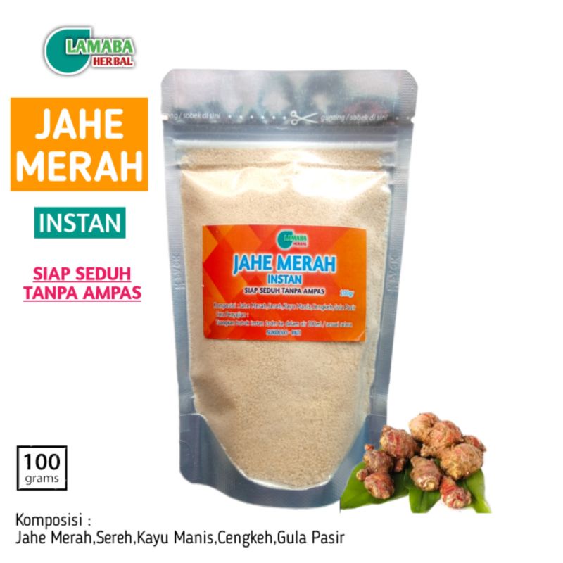 

Jahe Merah Instan Bubuk Sari Jahe Wedang Minuman Herbal 100 gram