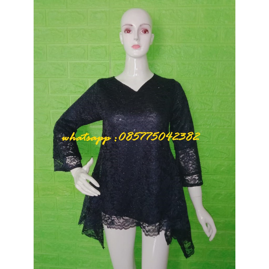 Atasan Kebaya Brokat Rinjani Murah varian hitam