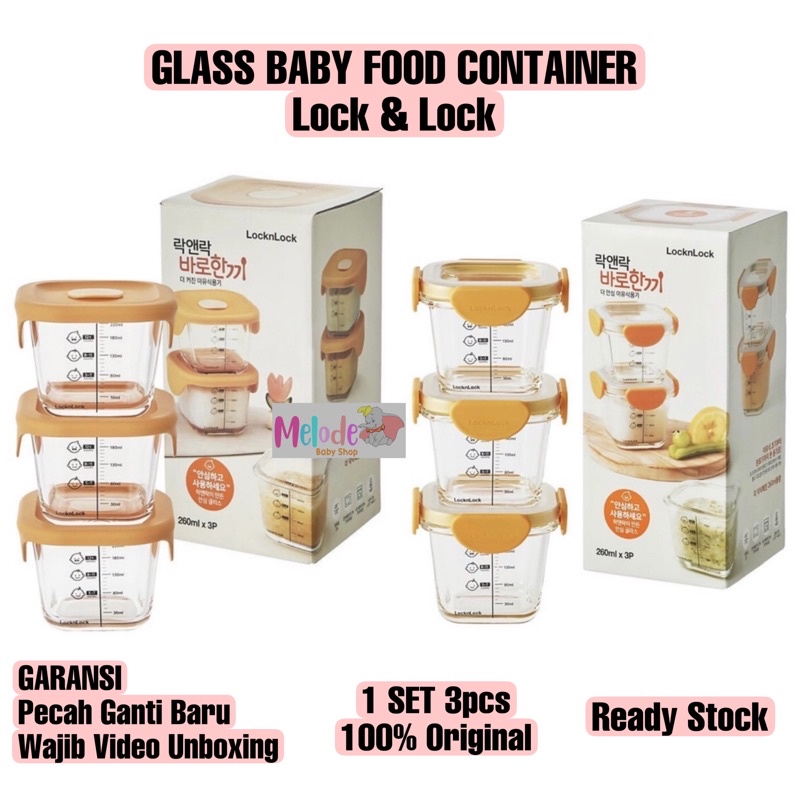 Lock n Lock Baby Food Container MPASI set 260ml isi 3pcs TRITAN CAP