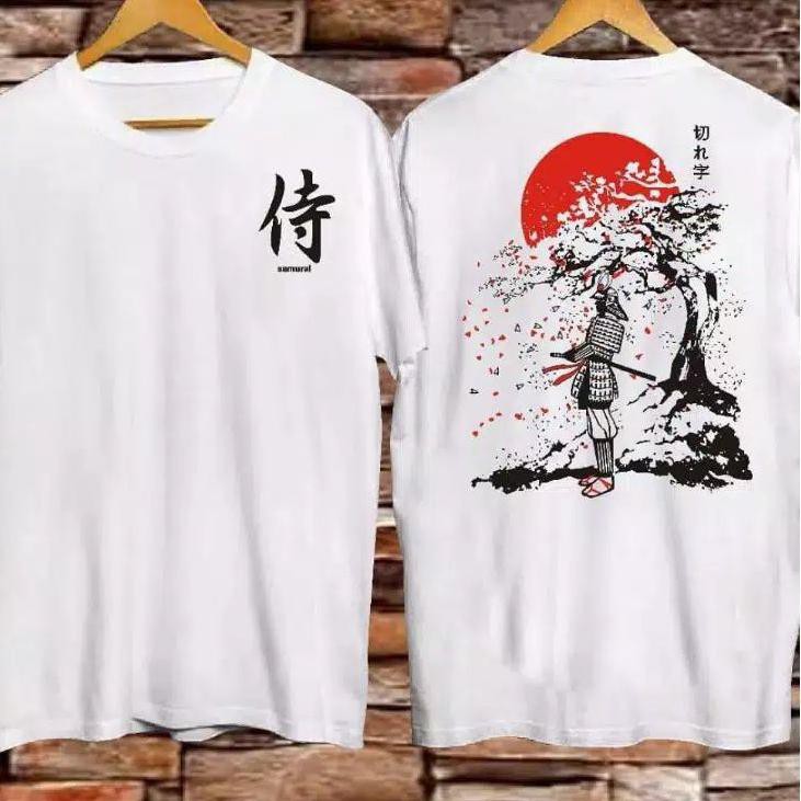 Ready YCL BAJU KAOS SAMURAI DISTRO /KAOS SAMURAI JEPANG HITAM/SAMURAI PUTIH TERBARU /BAJU COWOK kERE