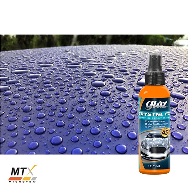 MTX Microtex Car Care Glaz Crystal FX Body Paint Hydrophobic Spray Coating 250ml Pengkilap Body Mobil Motor dengan Efek Daun Talas Premium Quality Sealant Wax Spray