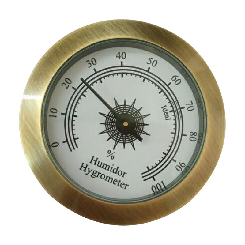 Gro Compact Hygrometer Humidity Meter Mini 50mm Kaca Bulat Analog Hygrometer Pas Untuk Kotak Cerutu Lemari Meteran Bulat