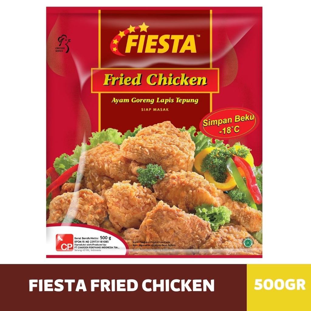 

Fiesta Fried Chicken 500gr|Ayam Goreng Lapis Tepung/Fiesta Fried Chicken Lezat