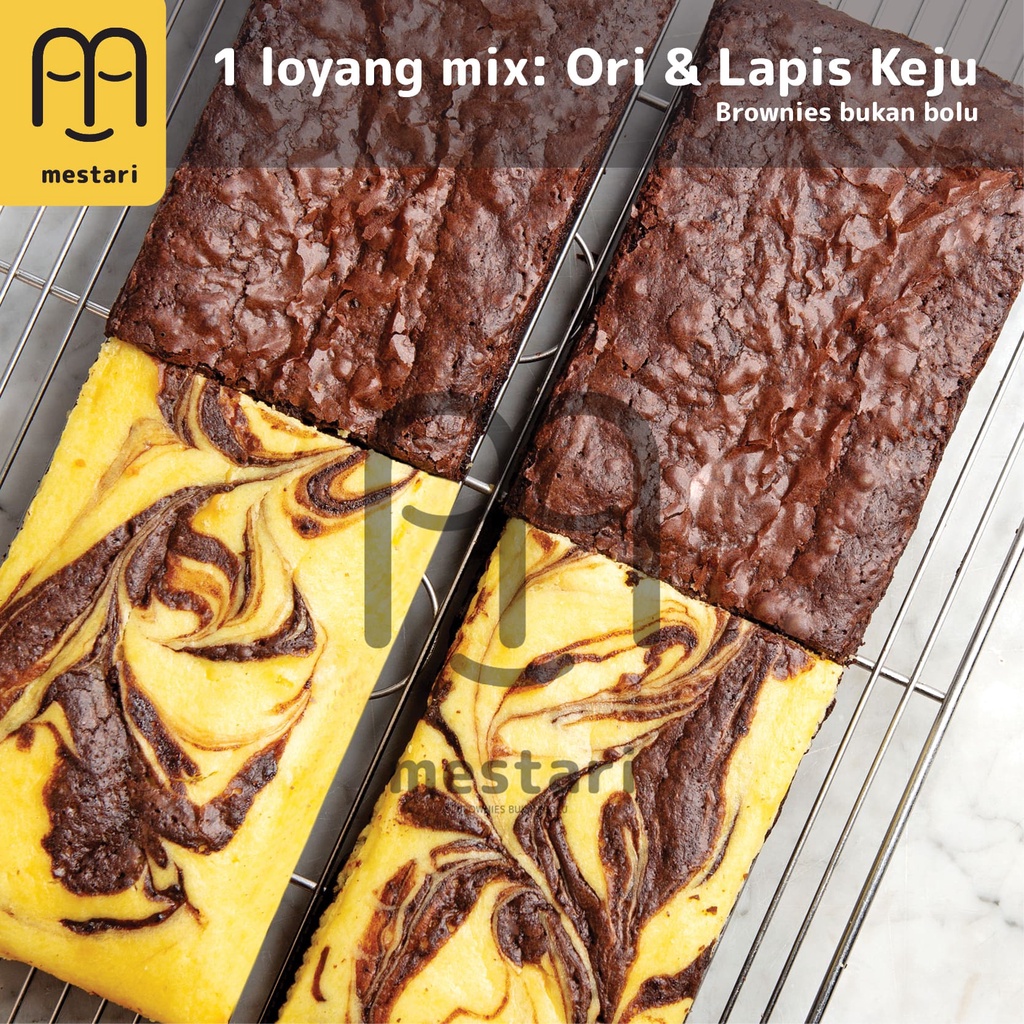 

BROWNIES MIX 2 RASA ORI KEJU MESTARI BROWNIES BUKAN BOLU