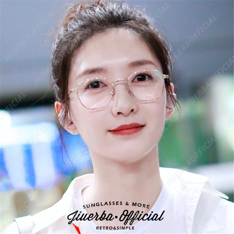 (YUZHU) TERSEDIA &amp; COD Frame Kacamata Anti Radiasi Wanita Kaca Mata Photochromic Retro Gaya Cewek Eyeglasses