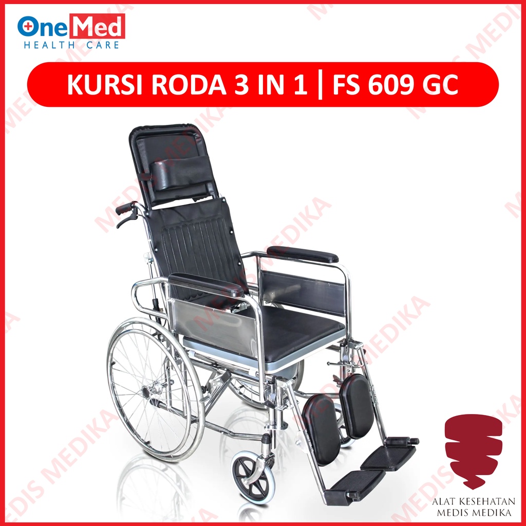 Kursi Roda 3in1 Alat Bantu Jalan Penunjang Gerak Wheelchair GEA