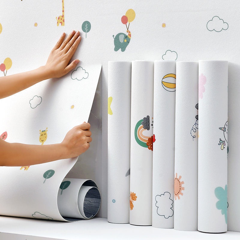 Wallpaper Foam Linen Roll Dekorasi Sticker Kamar Wallpaper Dinding Roll 50 x 300 cm WP05 WP06 WP07