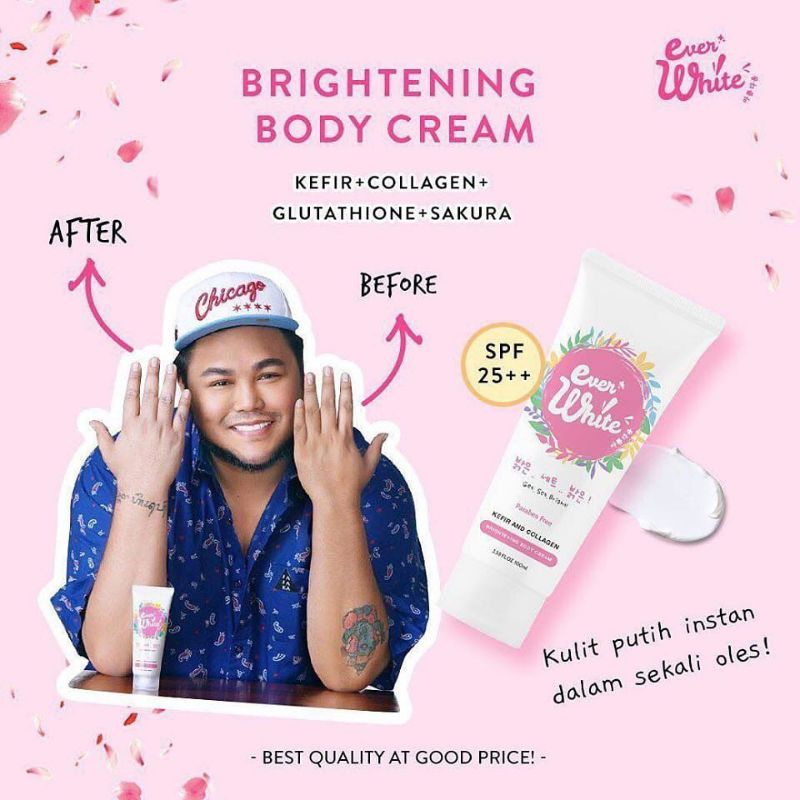 Everwhite Pink Brightening Body Cream - Lotion Pemutih  Ever White Original BPOM krim Pencerah Kulit