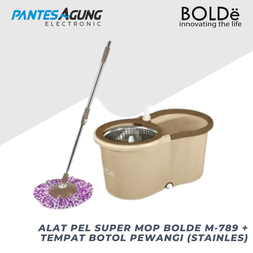 Alat Pel Super Mop BOLDe M-789 + tempat botol Pewangi (stainles)