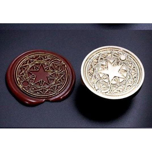 Sealing Wax Stamp with Wood Handle - Sun and Moon Magic Pattern