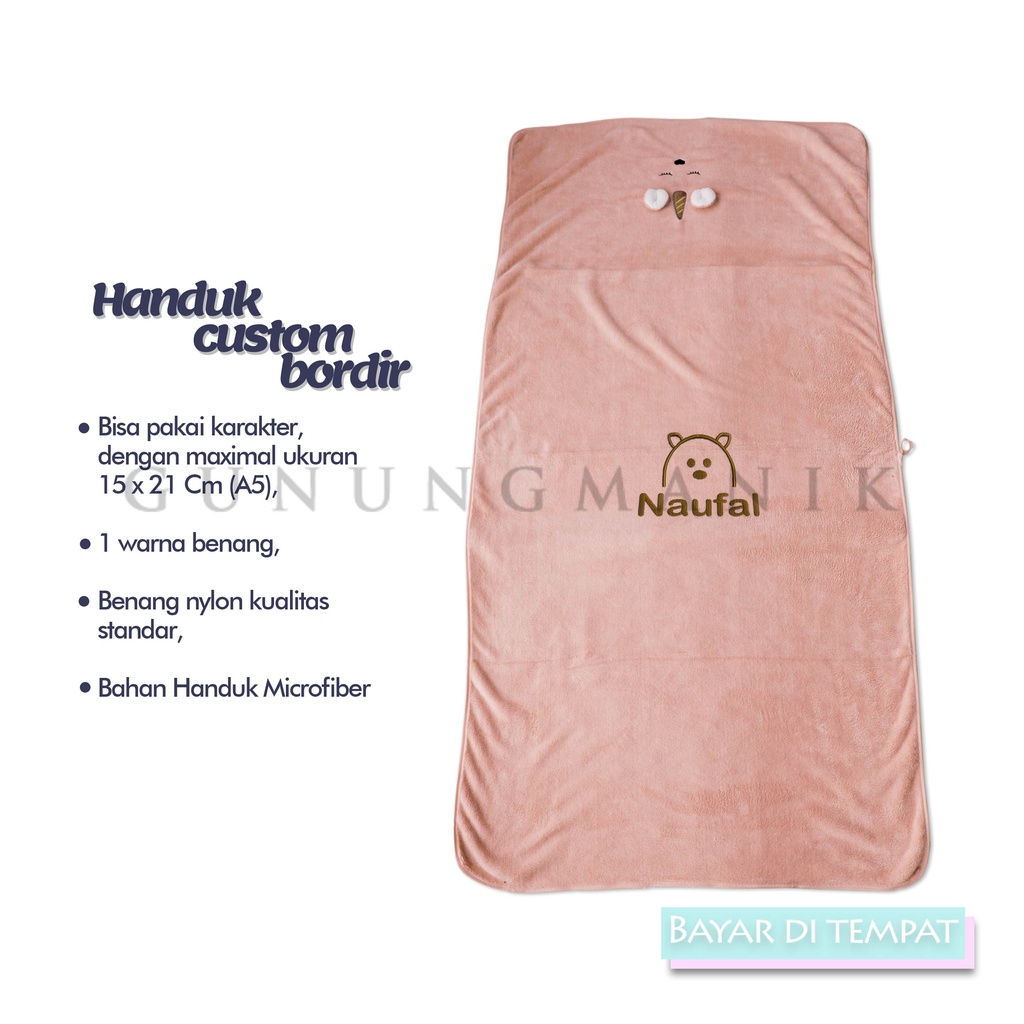 handuk mandi custom nama handuk mandi import handuk mandi dewasa jumbo 140x70cm bahan microfiber