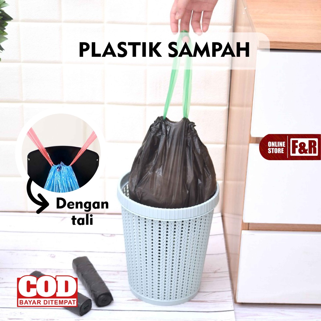 Kantong Plastik Sampah Roll Gulungan Perlengkapan Rumah Tangga Kantong Plastik Kresek Dengan Tali