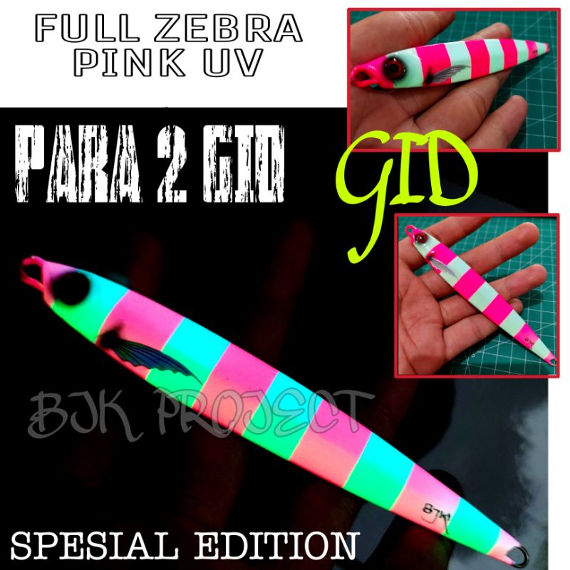 METAL JIG PARA 2 GID 100g FULL GID ZEBRA PINK FULL