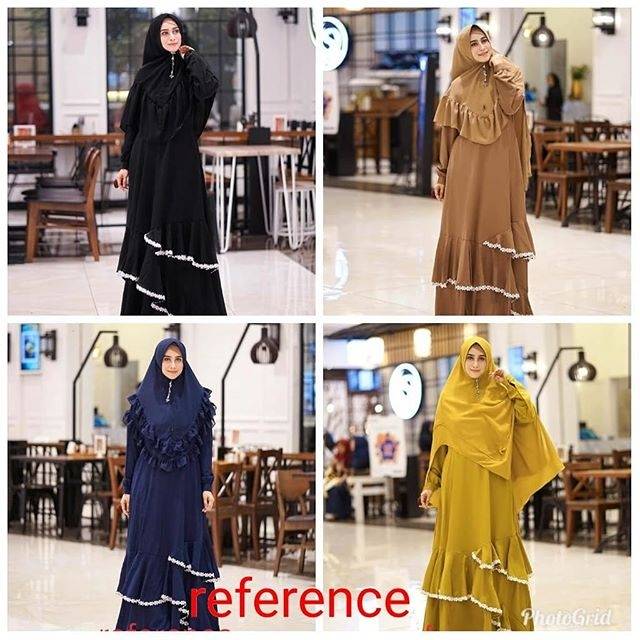 Sabyan syari set Gamis syari ceruty ceruti Sabyan