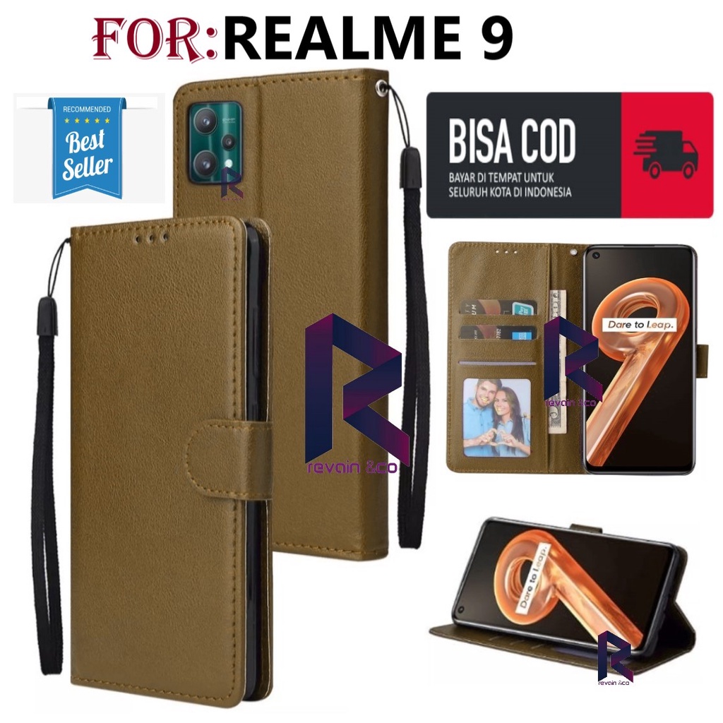 FLIP COVER REALME 9 CASE DOMPET CASING FLIP WALLET LEATHER KULIT PREMIUM SARUNG BUKA TUTUP FLIP CASE REALME 9