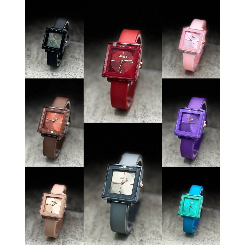 Jam Tangan Wanita K3185Z Tali Rubber Case Kotak Free Box &amp; Baterai