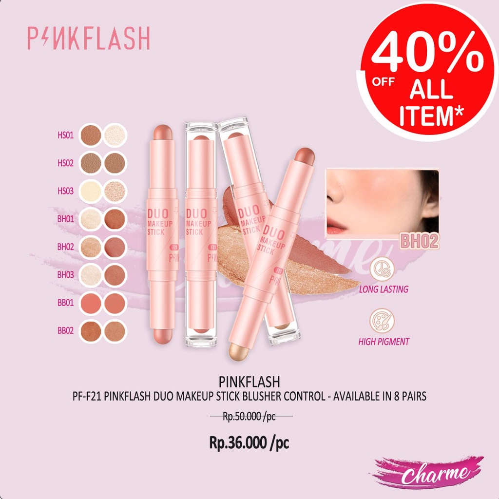 (READY &amp; ORI) Pinkflash Pink Flash Duo Makeup Stick Blusher Control PF-F21