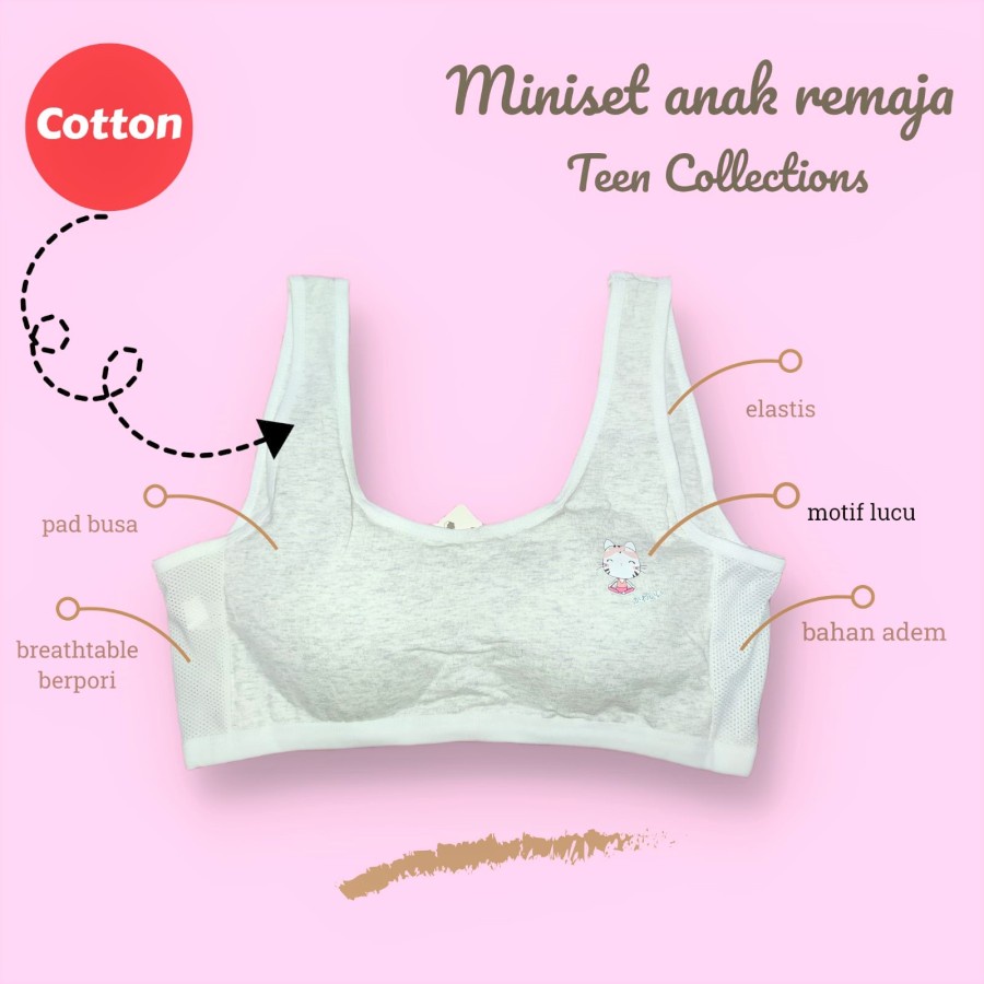 SPORT BRA / BH / MINISET ANAK REMAJA / PELAJAR BUSA TANPA KAIT