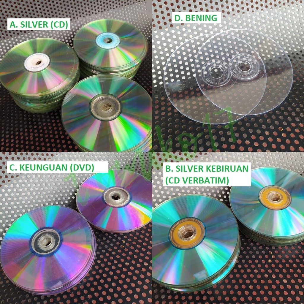 Jual CD DVD Bekas Pakai Untuk Kerajinan Prakarya Warna Estetik Bening ...