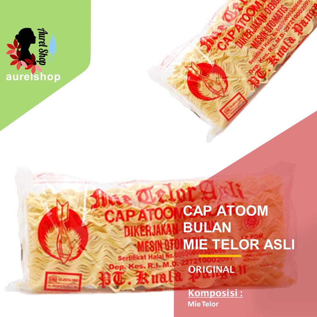 

CAP ATOM BULAN Mie Telor Mi Telur kemasan @200 gram x 20 pcs