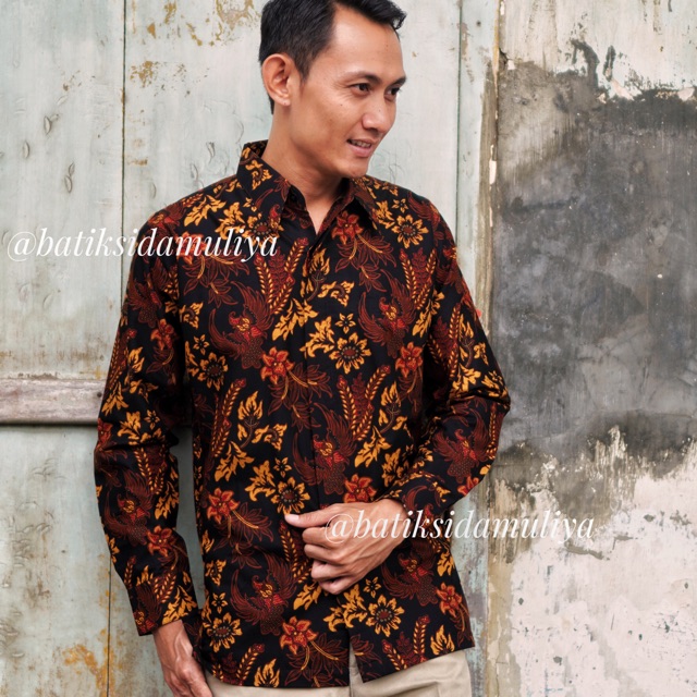 Sidamuliya Batik Kemeja Pria Reguler Fit Premium Daksayini Lengan Panjang