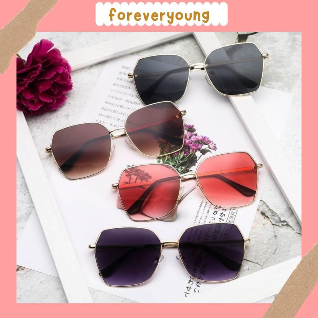 (Fy)Kacamata fashion Wanita Frame Dan Lensa Kacamata Sunglasses