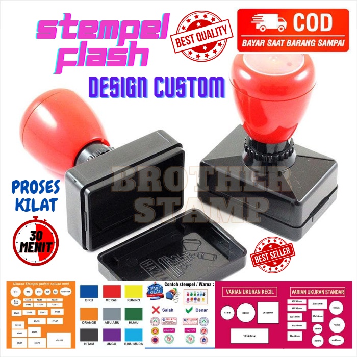 

STEMPEL CUSTOM / 27X43 MM / OTOMATIS TINTA / BISA 2 WARNA