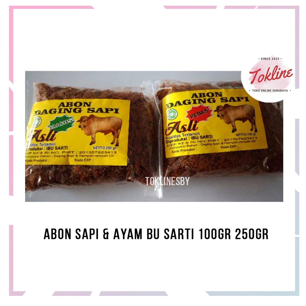 

ABON SAPI AYAM BU SARTI BU SITI 250GR 100GR ASLI SURABAYA