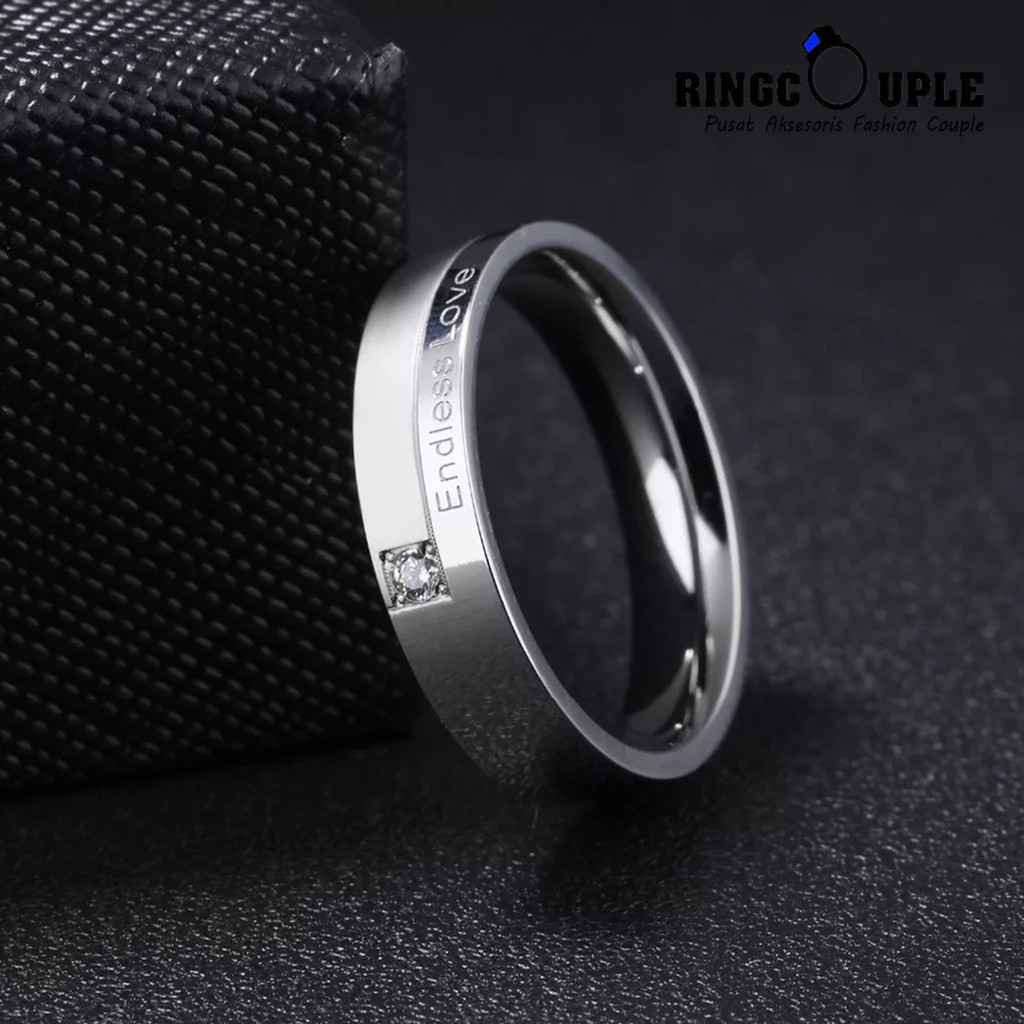 [JB011] Cincin Couple Titanium Original 100% Anti Pudar (GRATIS BOX)