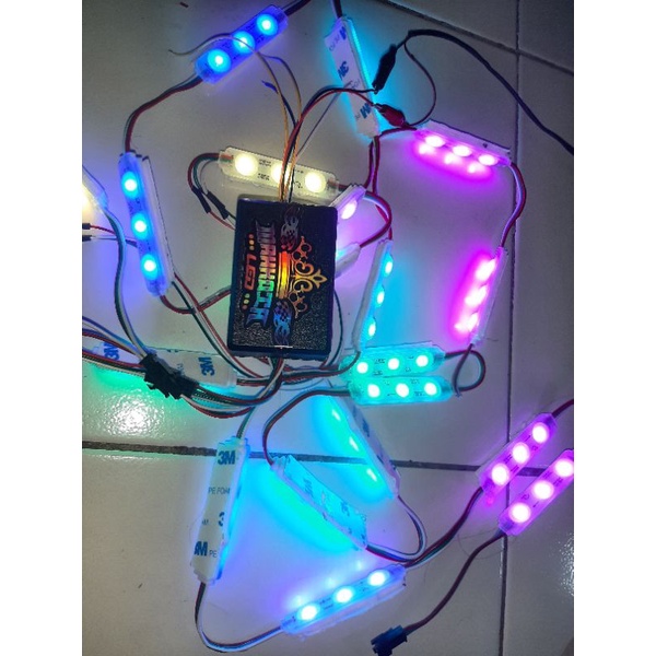 PAKET LENGKAP lampu kolong bak pilar mobil pick up truk bus minibus RGB RUNNING 5 fungsi