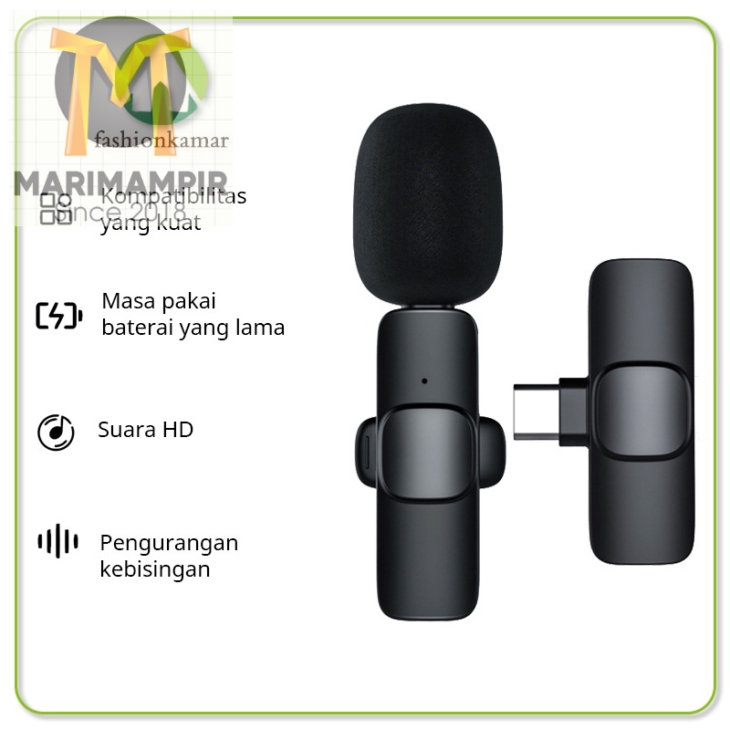 Marimampir Microphone Mic Clip On Wireless USB PC Laptop Zoom Webinar Podcast Teleconference Meeting