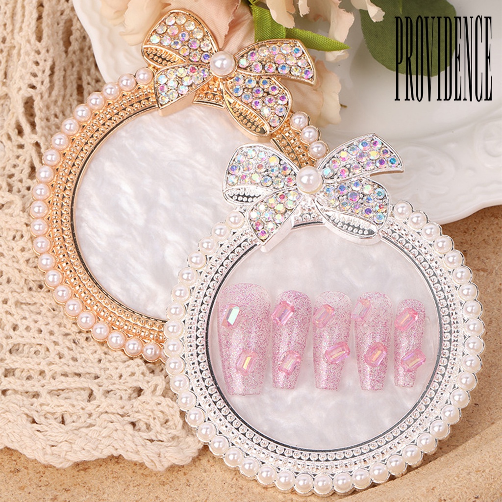Providence Palet Bentuk Pita Aksen Mutiara Imitasi Untuk Display Kutek Gel / Nail Art / Manicure / Salon