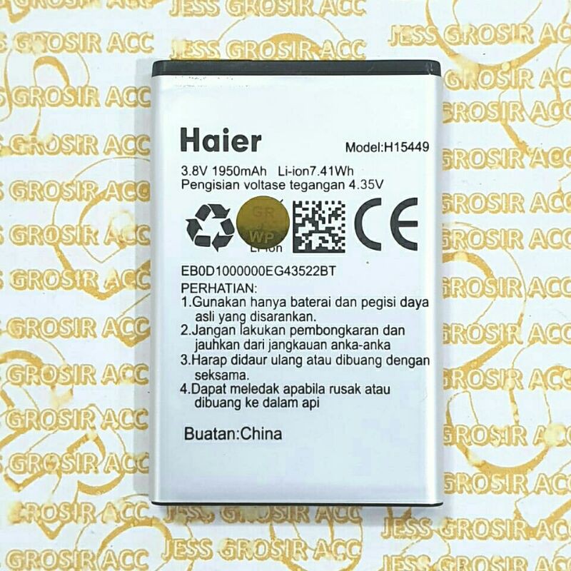 Baterai Battery Batere Original HAIER Smartfren Kode Batre H15449 Andromax PRIME , F17A1H 4G Lte