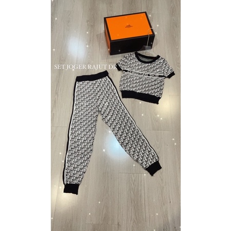 set rajut joger dr dior - ( baju celana joger rajut )