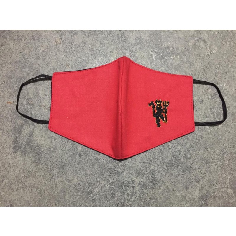 Masker Bordir Bola Red Devil Kain Katun 3 Ply