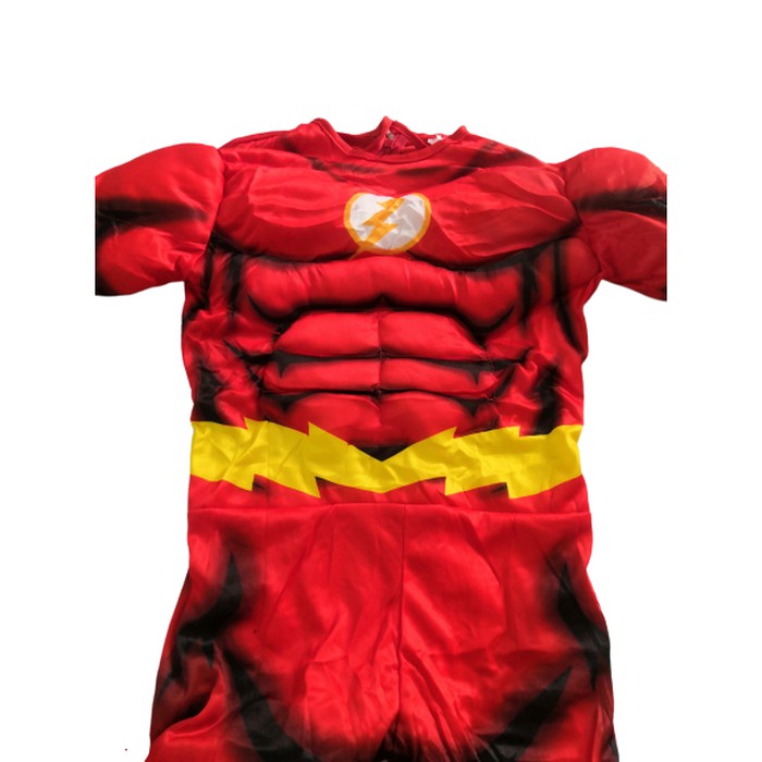 Kostum Otot Flash Anak Import Cosplay Ultah Superhero Busa Jumpsuit Import Costume Ulang Tahun