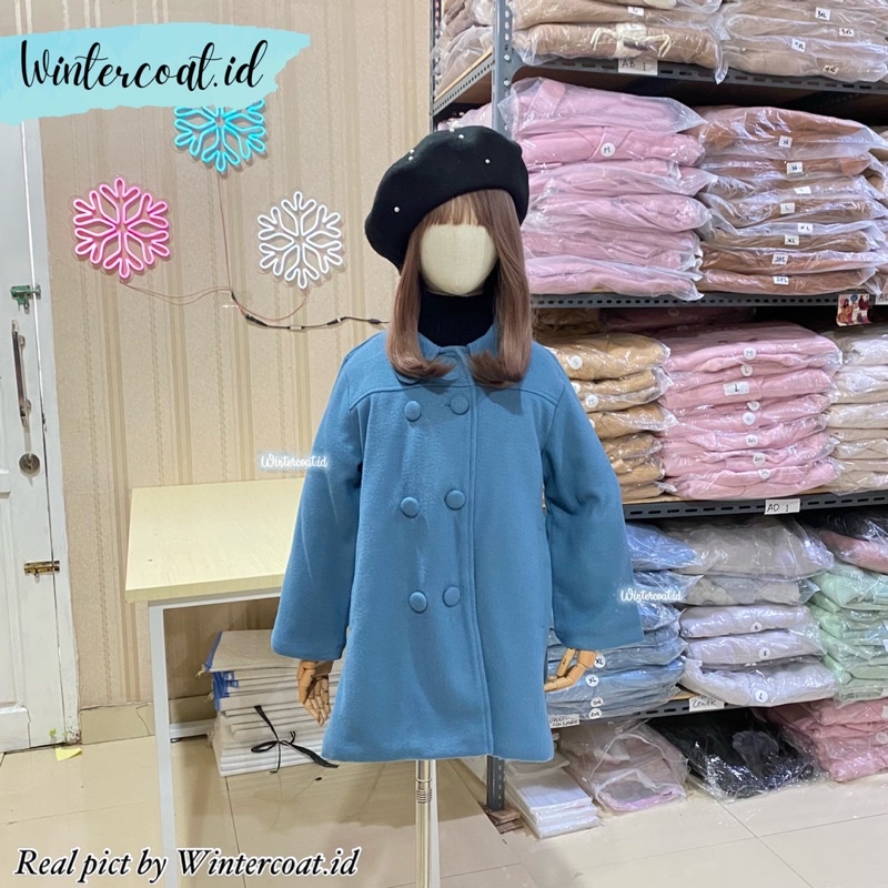 Kids wool coat import hangat Aurora mantel wol jacket anak cewek cowok