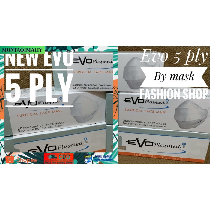 [TERBARU] masker evo plusmed 5 ply original - Putih