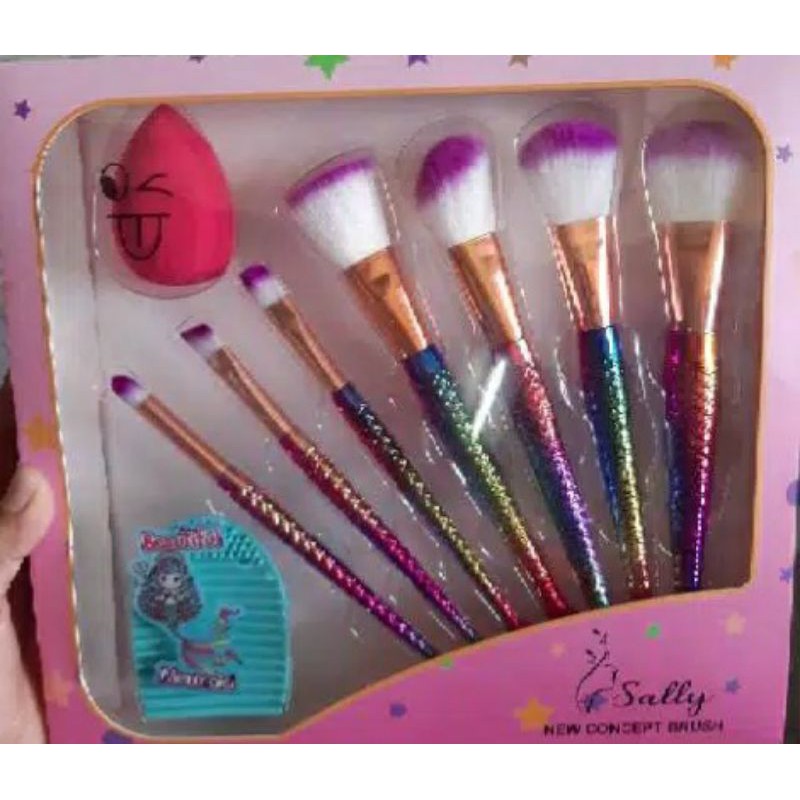 KUAS/BRUSH MERMAID SET 9 IN 1 NEW CONCEPT BRUSH