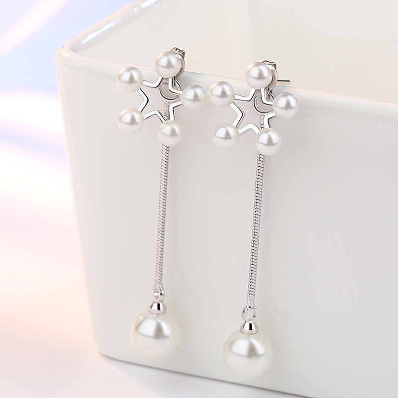 Anting Perak 925 Wanita Pentagonal Anting-Anting Bulat Perhiasan Fashion