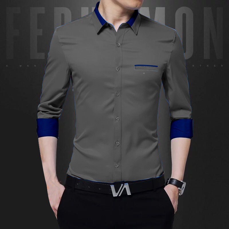 MOKOKOMO HEM TOPMAN KEMEJA FORMAL PRIA ( Uku. L &amp; XL ) LENGAN PANJANG FASHION PRIA