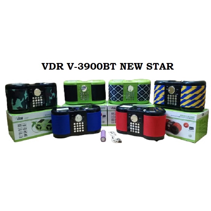 SPEAKER BLUETOOTH VDR V-3900BT NEW STAR SPEAKER AL-QURAN V 3900 BT BATERAI CHARGE