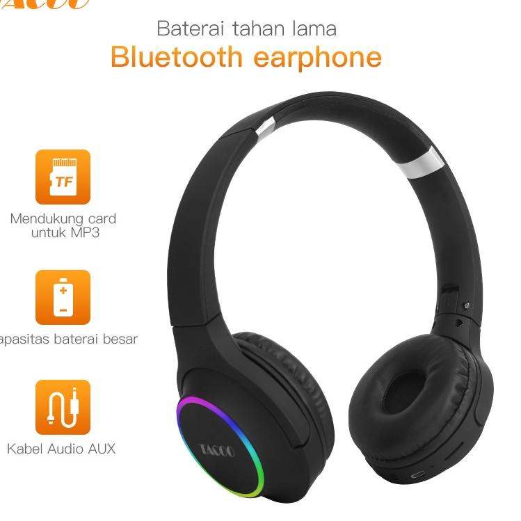 Kodeo5O9a--TACOO Headphone Bluetooth Headset Bluetooth In-Ear Deep Bass Stereo + Nirkabel Hifi Stere
